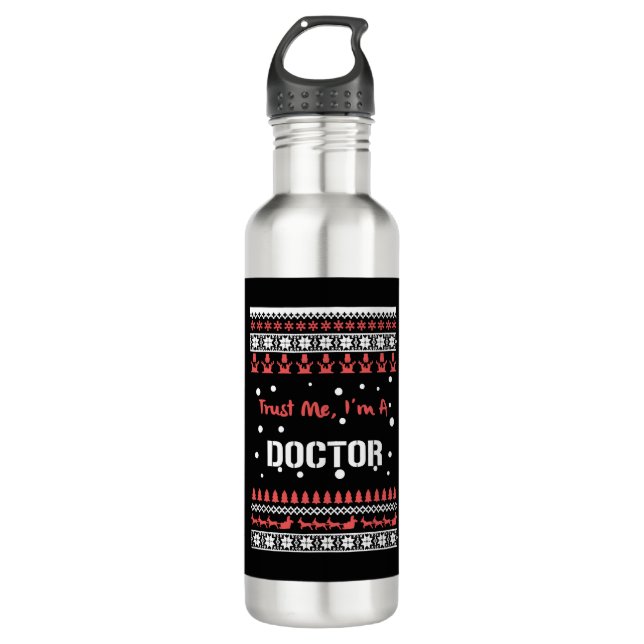 Doctor Christmas Shirt Stainless Steel Water Bottle (Front)