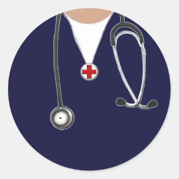 Doctor Classic Round Sticker by partygames at Zazzle