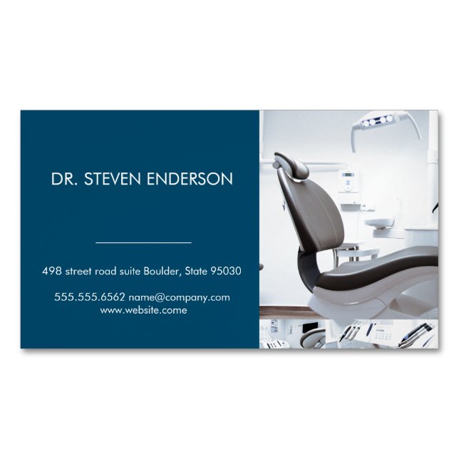 Doctor | Dental Office Chair Business Card Magnet (Front)