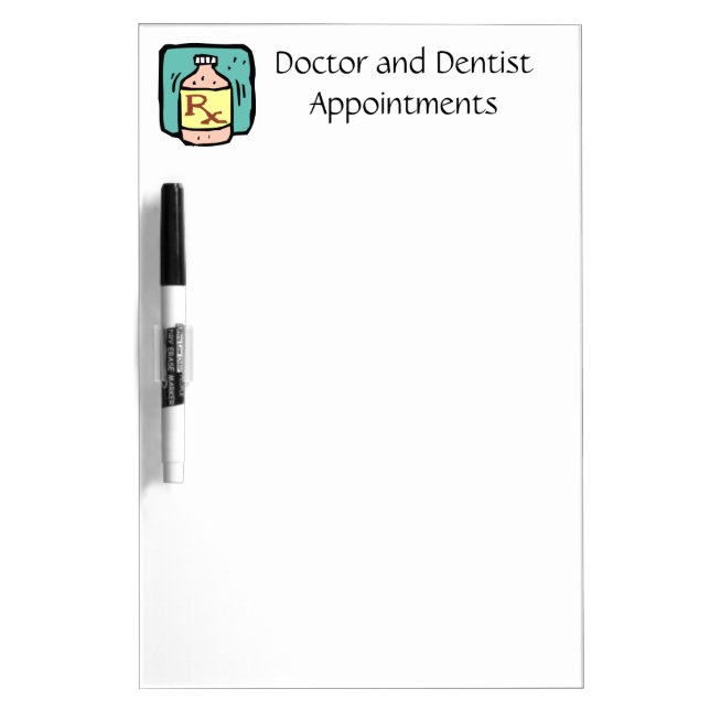 Doctor Dentist Medical Appointment Listings Dry Erase Board (Front)