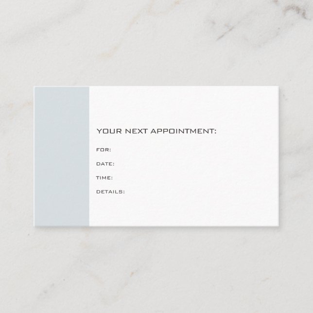 Doctor Dentist Therapist Chic Appointment Reminder Card (Front)