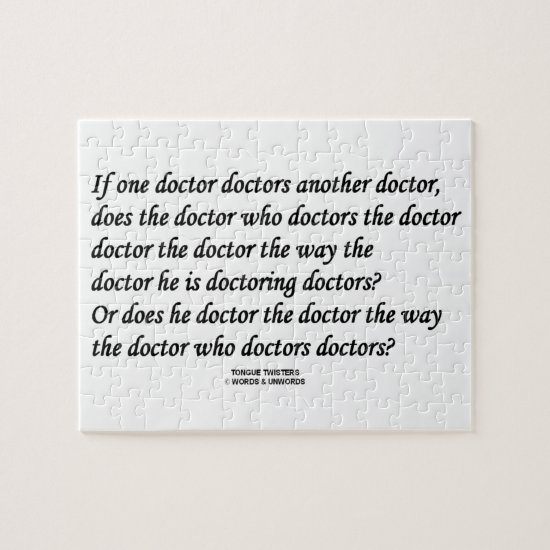 Doctor Doctoring Another Doctor (Tongue Twister) Jigsaw Puzzle
