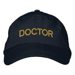 Doctor Embroidered Baseball Hat - Navy and Gold