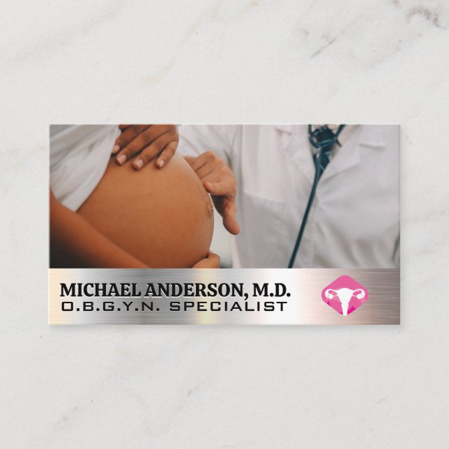 Doctor Examining Pregnant Woman Business Card (Front)