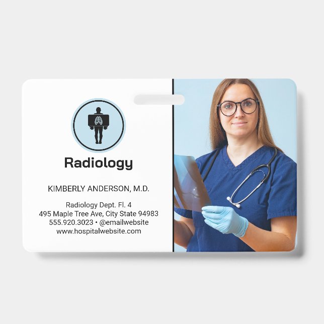 Doctor Examining X-ray Badge (Front)