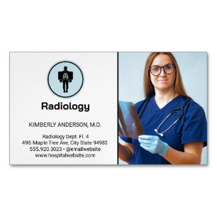 Doctor Examining X-ray Business Card Magnet