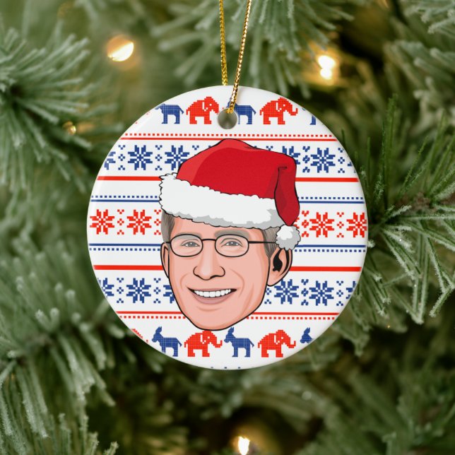 DOCTOR FAUCI Christmas Ceramic Ornament (Tree)