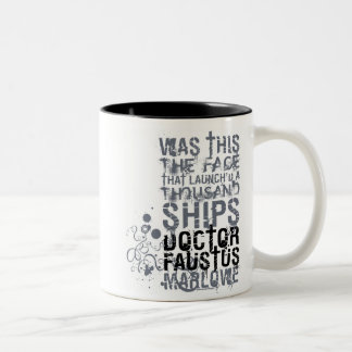 Doctor Faustus Quote (B&W) Two-Tone Coffee Mug