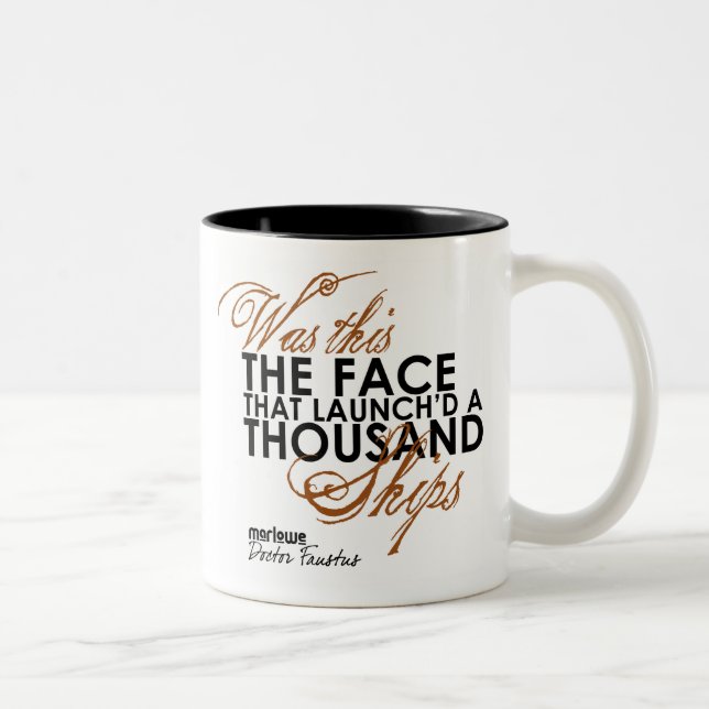 Doctor Faustus Quote Two-Tone Coffee Mug (Right)