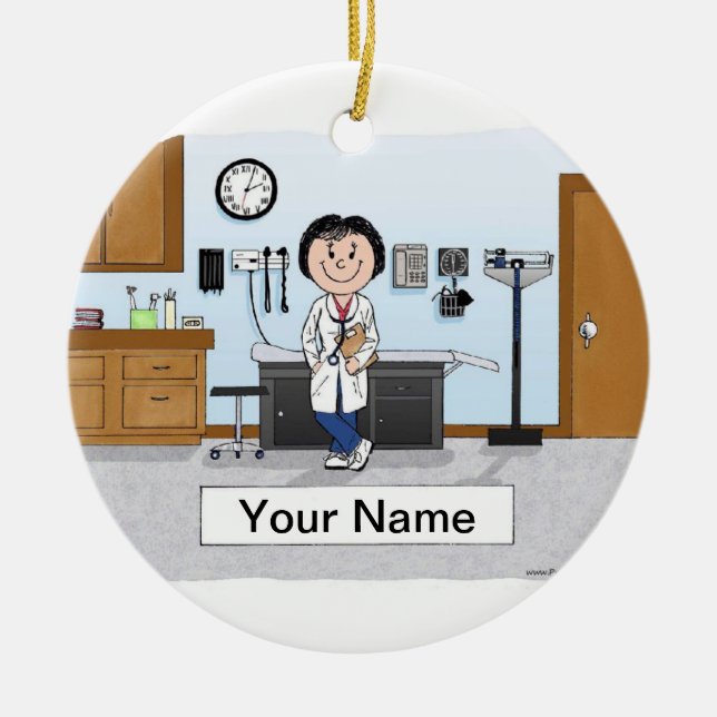 Doctor - Female Ceramic Ornament (Front)