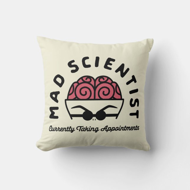 Doctor Finklestein - Mad Scientist Throw Pillow (Front)