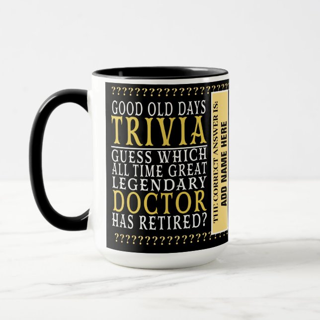 Doctor Funny Personalized Retired, Retirement  Mug (Left)