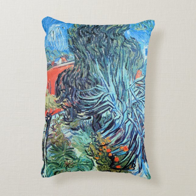 Doctor Gachet's Garden, Auvers by Vincent van Gogh Accent Pillow (Back(Vertical))