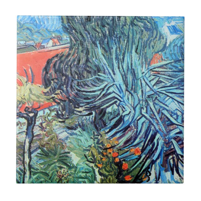 Doctor Gachet's Garden, Auvers by Vincent van Gogh Ceramic Tile (Front)