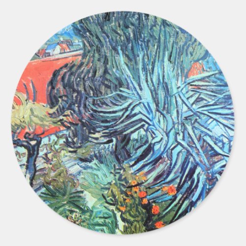 Doctor Gachets Garden Auvers by Vincent van Gogh Classic Round Sticker