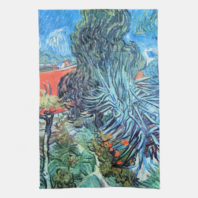 Doctor Gachet's Garden, Auvers by Vincent van Gogh Kitchen Towel (Vertical)
