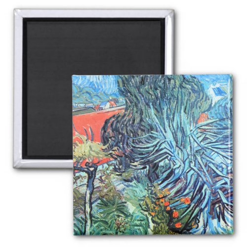 Doctor Gachets Garden Auvers by Vincent van Gogh Magnet