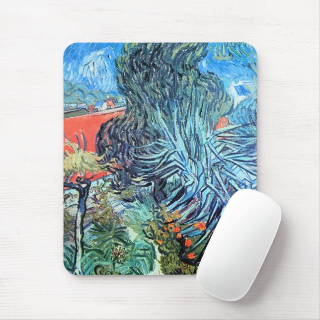 Doctor Gachet's Garden, Auvers by Vincent van Gogh Mouse Pad (With Mouse)