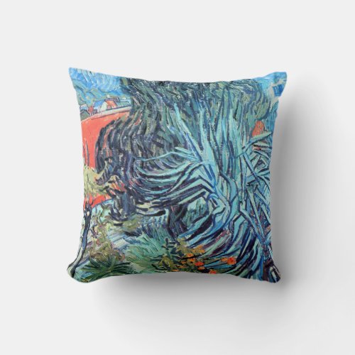 Doctor Gachets Garden Auvers by Vincent van Gogh Throw Pillow