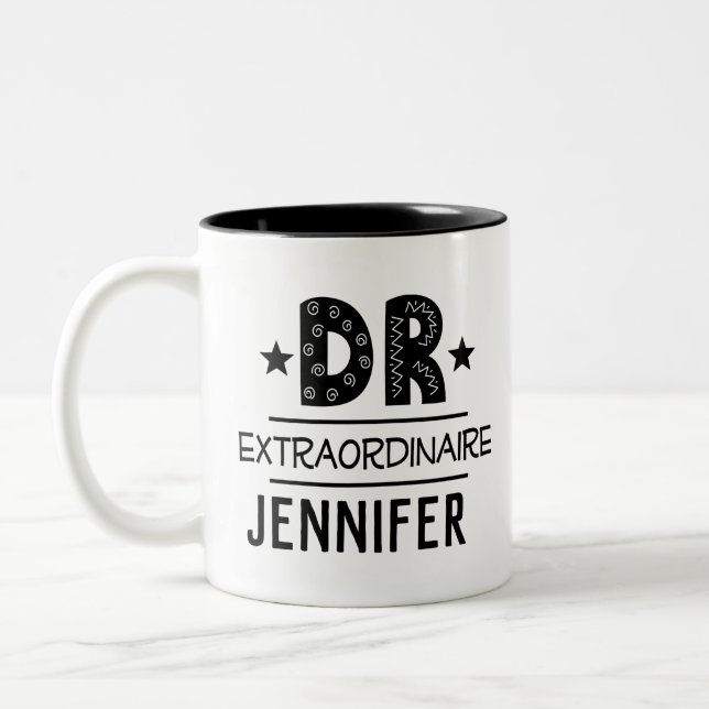 Doctor Gifts Dr Appreciation Present Two-Tone Coffee Mug (Left)