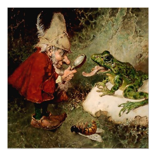 Doctor Gnome Inspects Frog Tongue by Heinrich Sh Photo Print