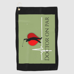 Doctor golfing ekg golf towel
