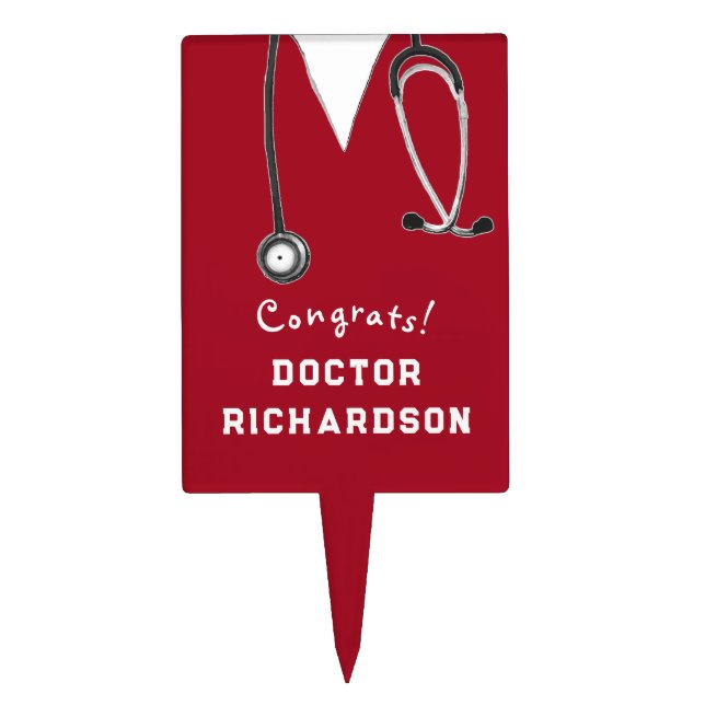 Doctor Graduation Congrats Cake Topper (Front)