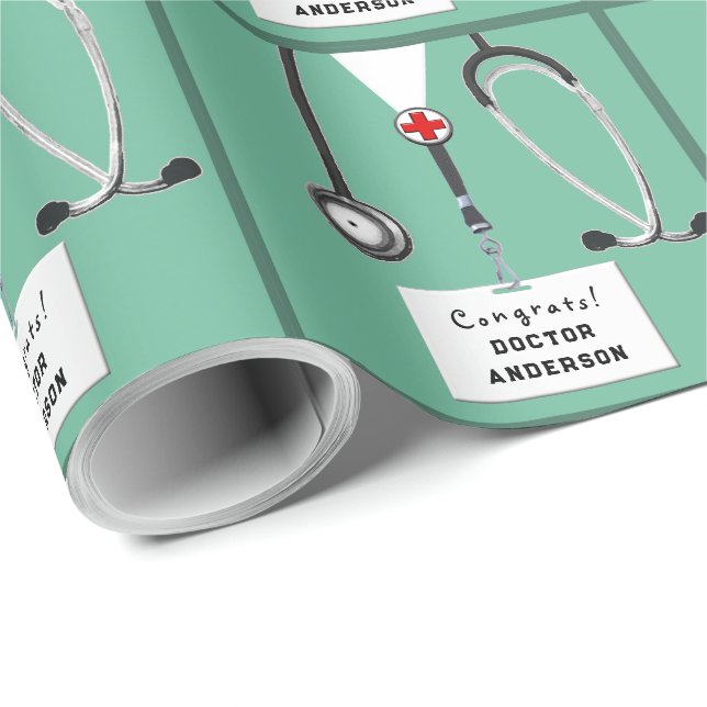 Doctor Graduation Gift Wrapping Paper (Roll Corner)