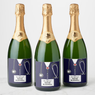 Doctor Graduation Medical School Grad Sparkling Wine Label