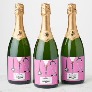 Doctor Graduation Medical School Sparkling Wine La Label