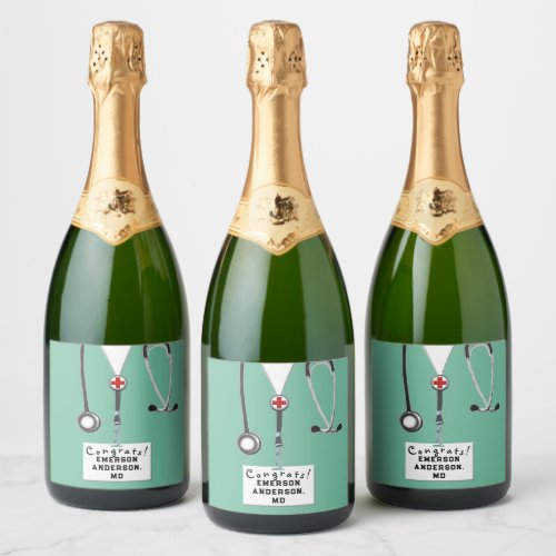 Doctor Graduation Medical School Sparkling Wine La Sparkling Wine Label