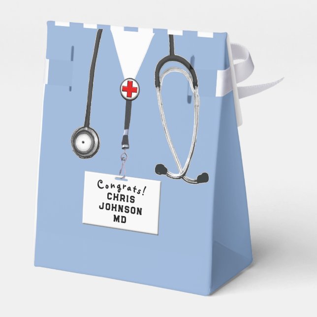 Doctor Graduation Party Favor Boxes (Back Side)