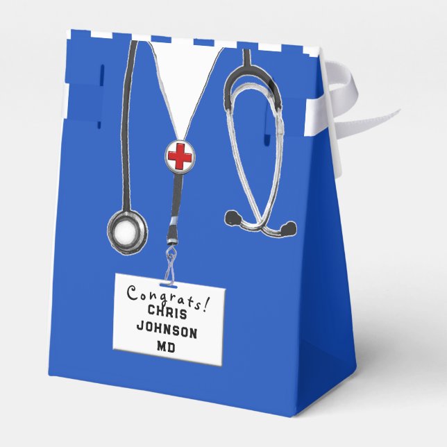 Doctor Graduation Party Favor Boxes (Back Side)