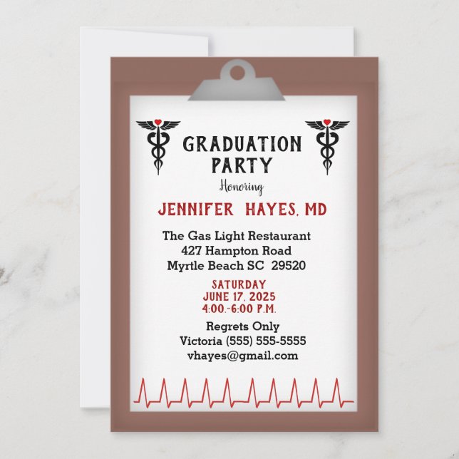 Doctor Graduation Party Invitation (Front)