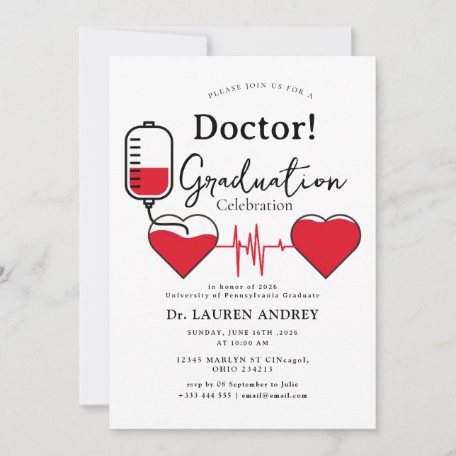 Doctor Graduation Party Invitation (Front)
