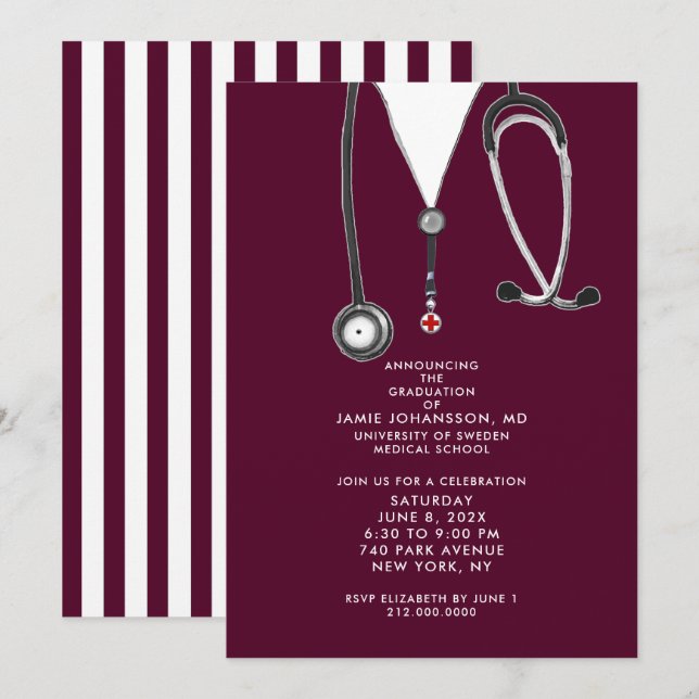 Doctor Graduation Party Invitations (Front/Back)