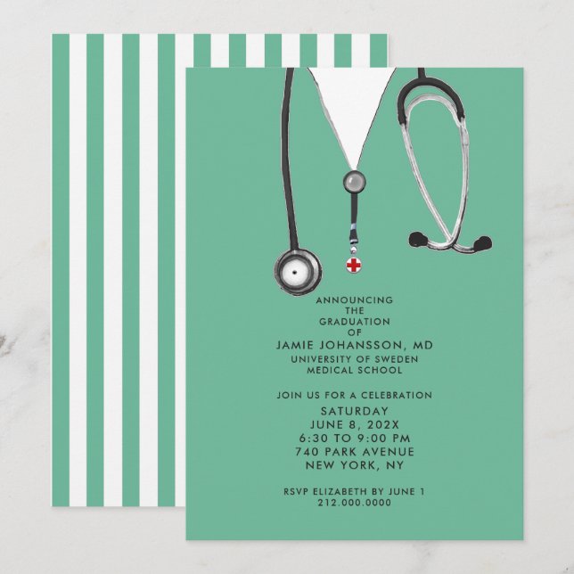 Doctor Graduation Party Invitations (Front/Back)