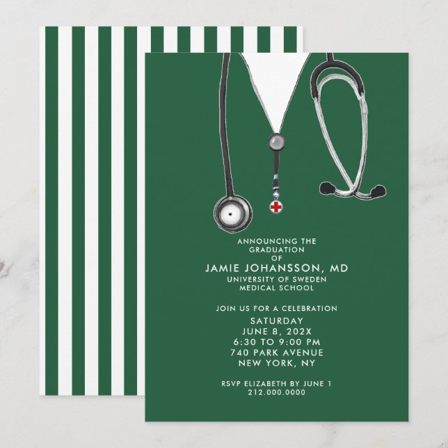 Doctor Graduation Party Invitations (Front/Back)