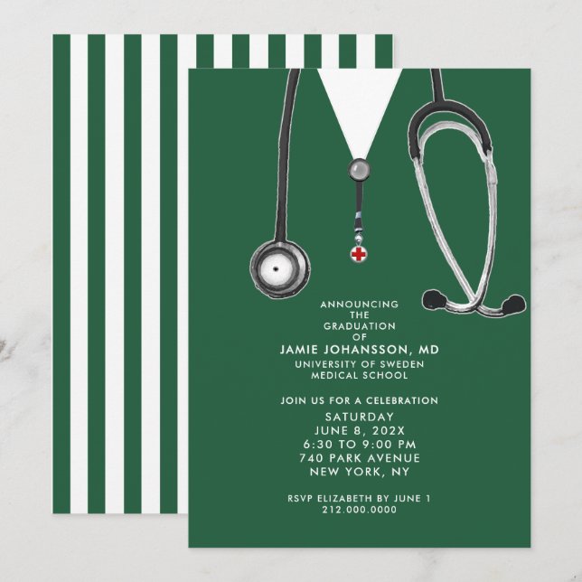 Doctor Graduation Party Invitations (Front/Back)