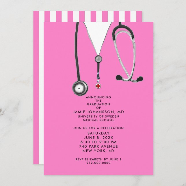Doctor Graduation Party Invitations (Front/Back)