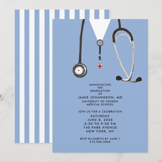 Doctor Graduation Party Invitations (Front/Back)