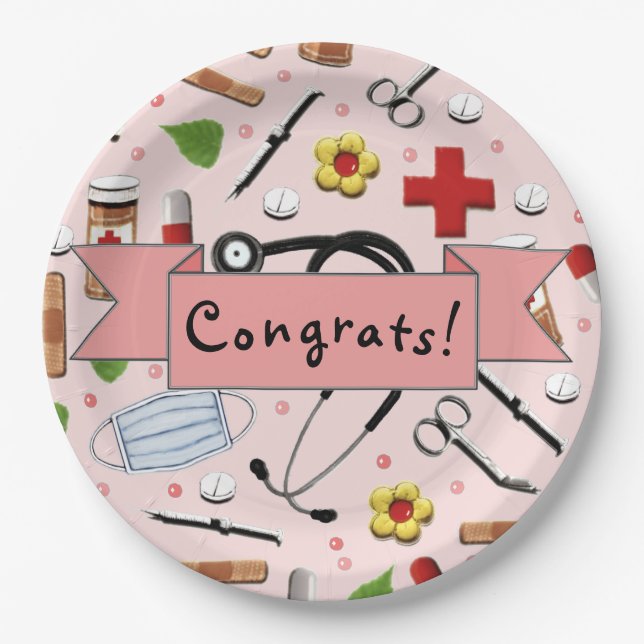 Doctor Graduation Party Paper Plates (Front)
