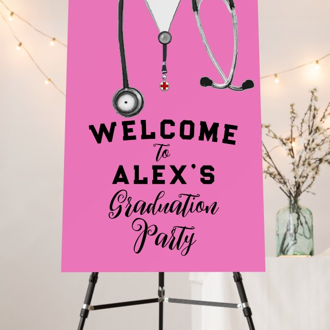 Doctor Graduation Party Welcome Sign (In Situ (Stand))