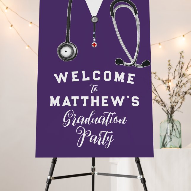 Doctor Graduation Party Welcome Sign (In Situ (Stand))
