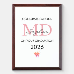 Doctor Graduation Personalized Name Class of 2026 Award Plaque