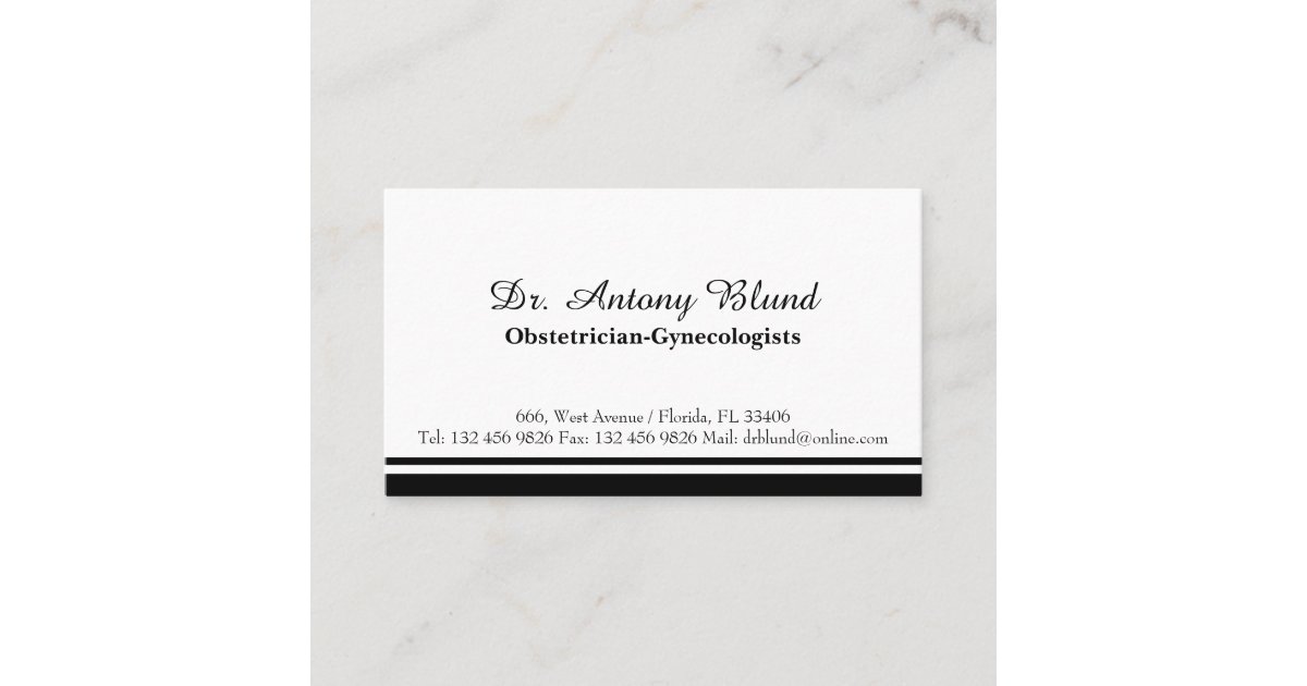 Doctor Gynecologist Obstetrician OBGYN Elegant Business Card | Zazzle