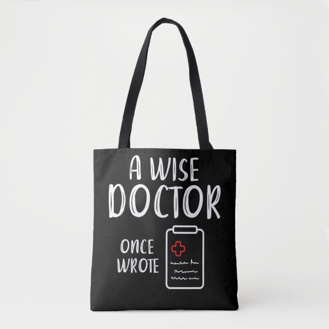 Doctor Handwriting Humor Funny Nurse Life Tote Bag (Front)