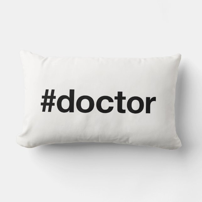 DOCTOR Hashtag Lumbar Pillow (Front)