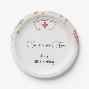 Doctor Heart Registered Nurse Rn 30th Birthday Paper Plates