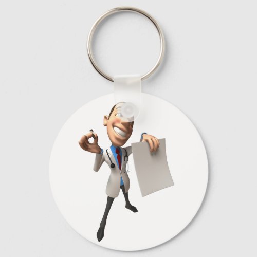 Doctor Holding Some Paper Keychain